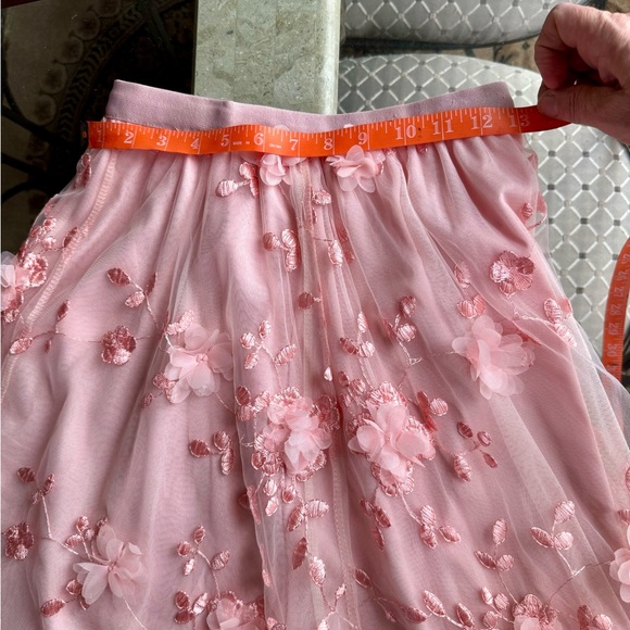 Floral Appliqué Chiffon Maxi Skirt S - Picture 11 of 12